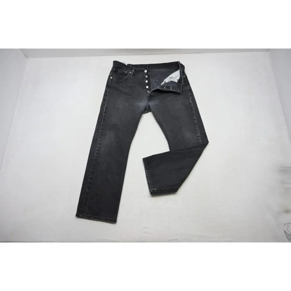 Levis 501 Double XX Straight Stretch Rugged Button‎ Fly Jeans Mens Sz 36 x 29
